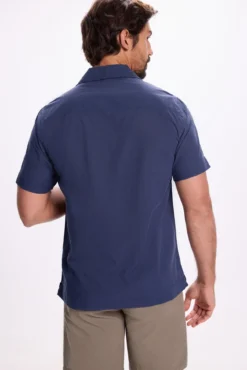 Camisa de gola de lapela lisa