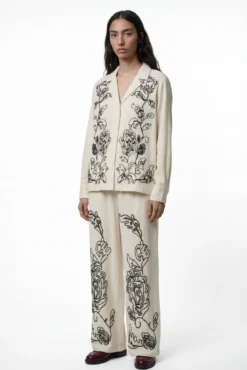 Camisa de linho com estampado