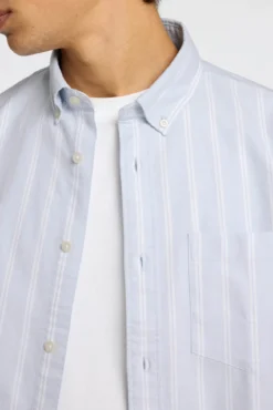 Camisa de manga comprida com bolso 100% algodão