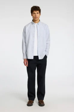 Camisa de manga comprida com bolso 100% algodão