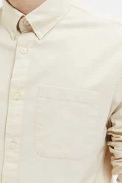 Camisa de manga comprida com bolso 100% algodão