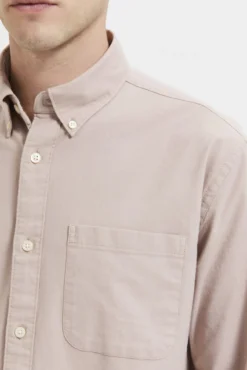 Camisa de manga comprida com bolso 100% algodão