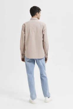 Camisa de manga comprida com bolso 100% algodão