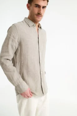 Camisa de manga comprida 100% linho