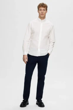 Camisa de manga comprida Slim Fit confecionada com algodão reciclado