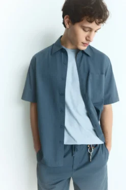 Camisa de manga curta tencel