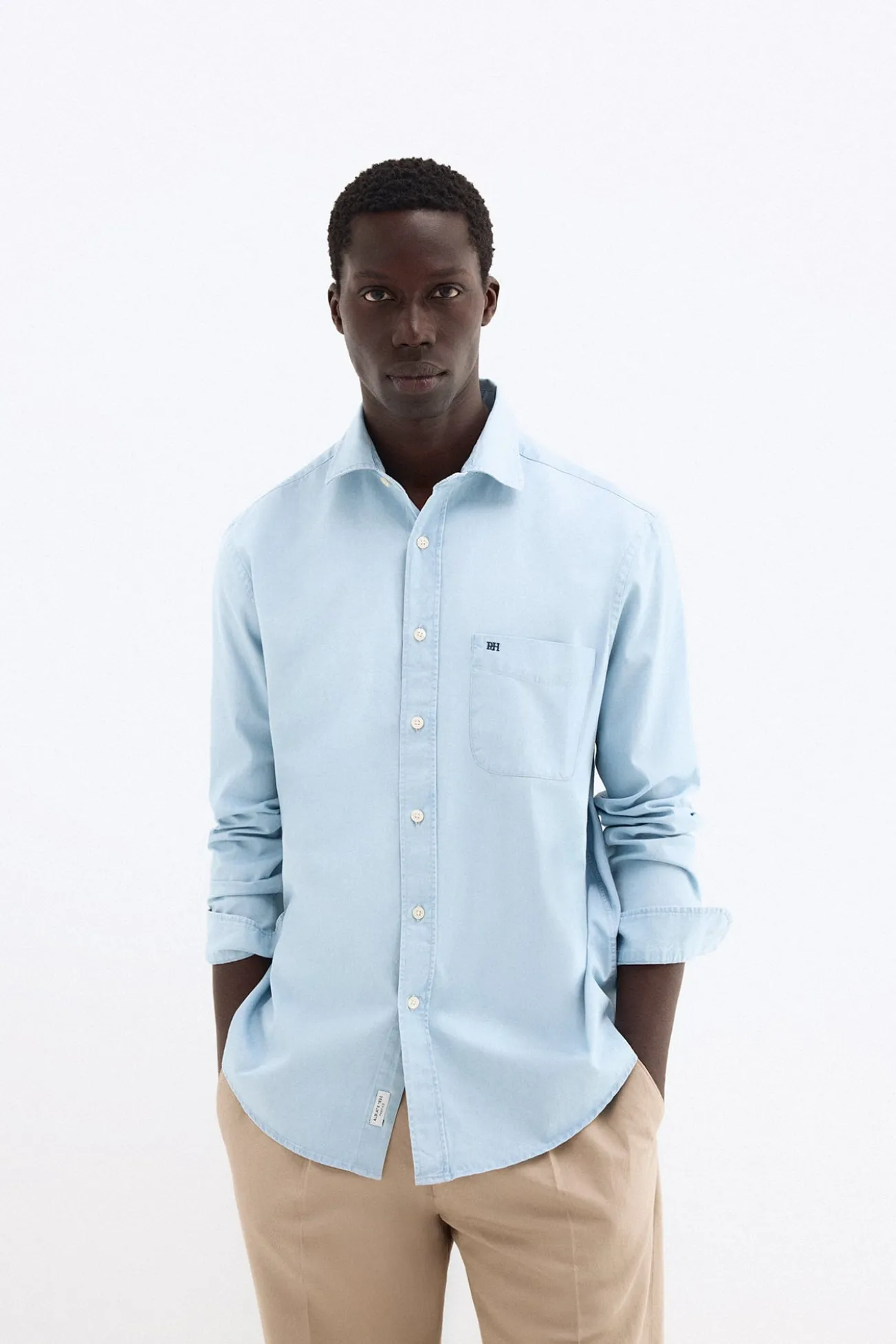Camisa denim de tecido italiano