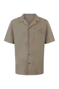 Camisa de pijama de manga curta em algodão espanhol