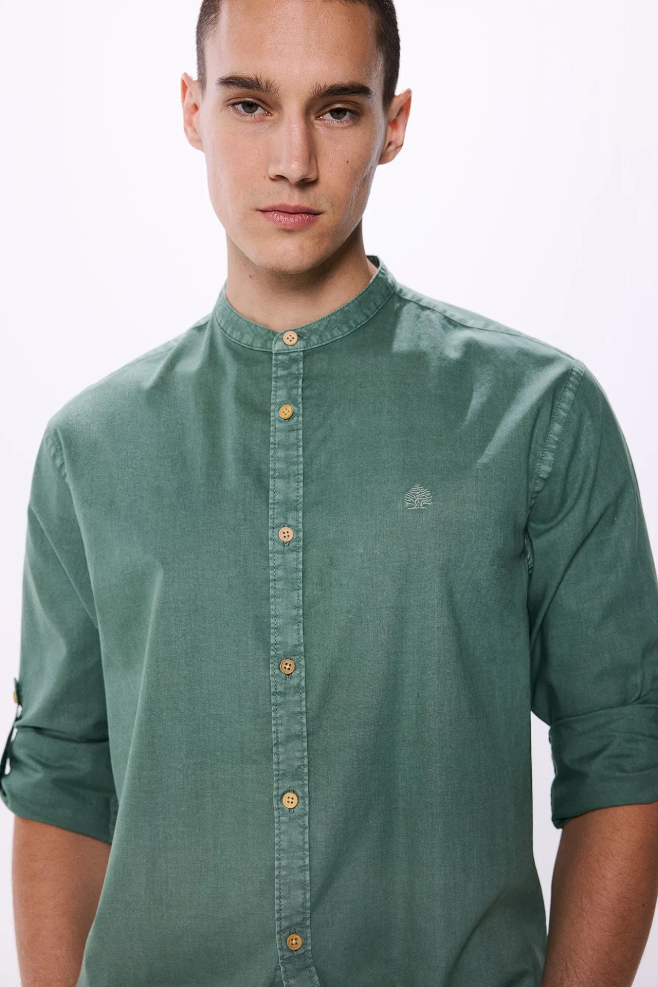 Camisa de popelina Mao