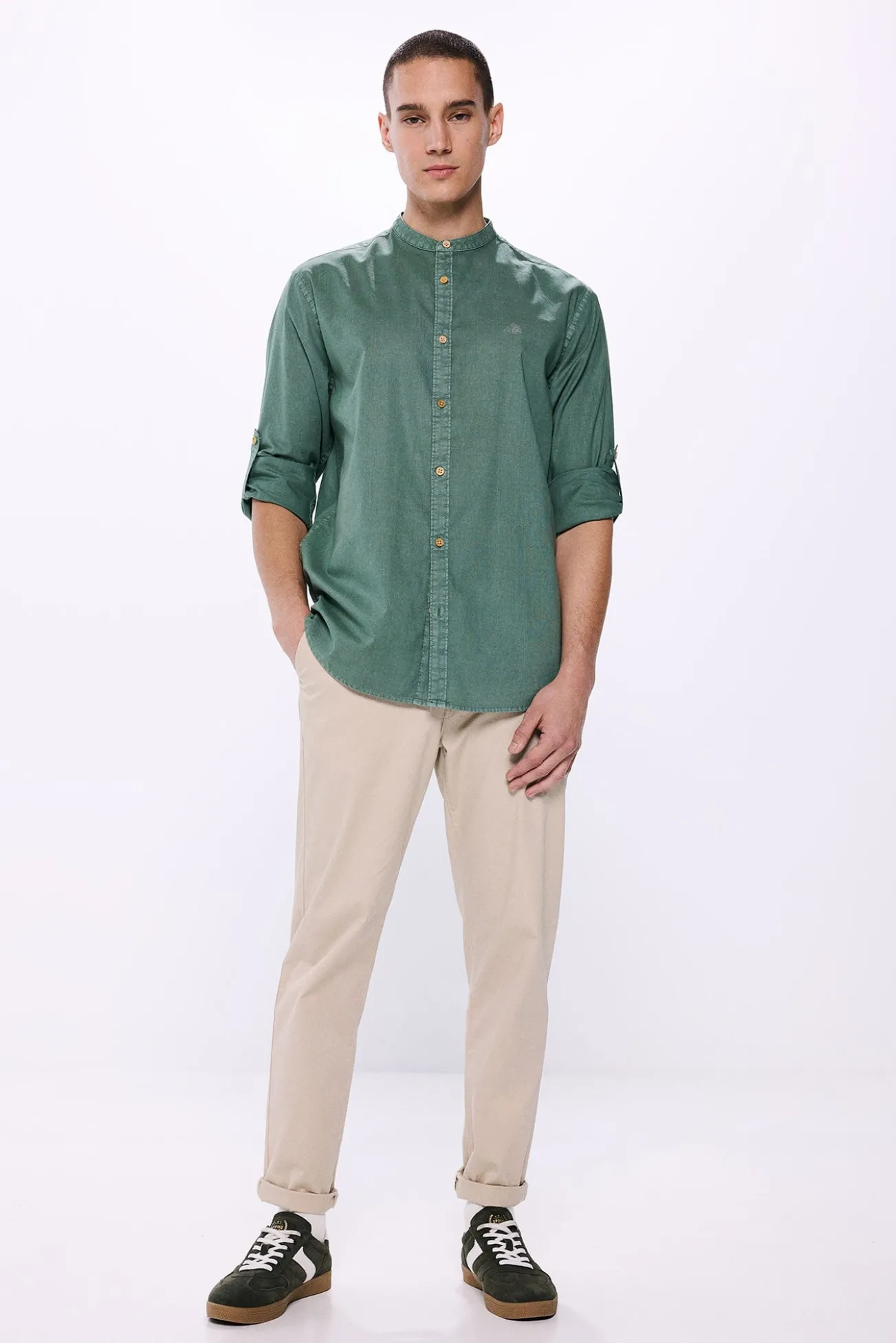 Camisa de popelina Mao