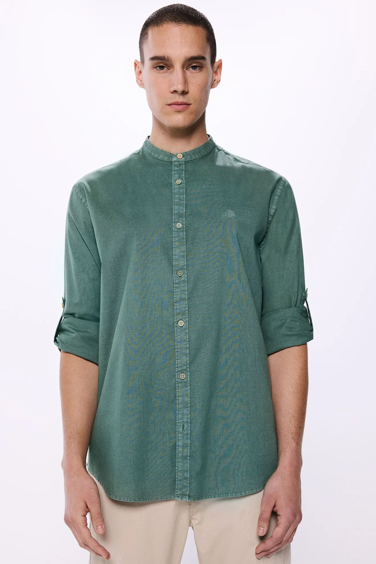 Camisa de popelina Mao