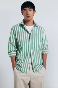 Camisa de popelina riscas