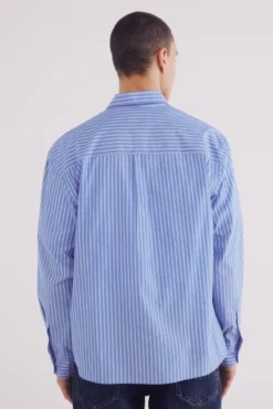 Camisa de popelina riscas boxy fit
