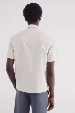 Camisa de popeline de manga curta