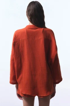 Camisa de praia laranja