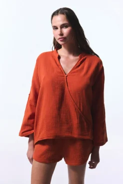 Camisa de praia laranja