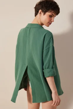 Camisa de praia verde