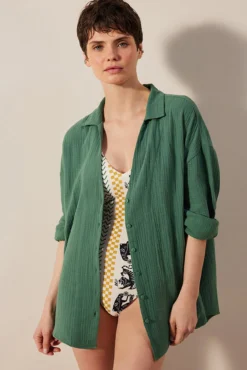 Camisa de praia verde