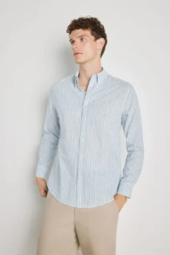 Camisa de riscas de manga comprida