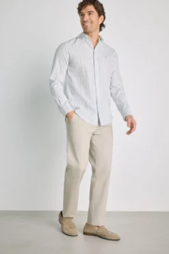 Camisa de riscas de manga comprida