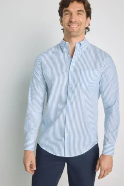 Camisa de riscas de manga comprida