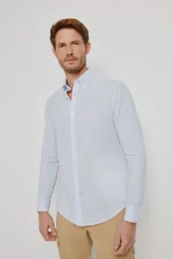Camisa de riscas de manga comprida