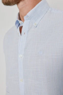 Camisa de riscas de manga comprida