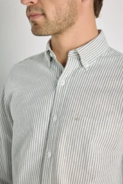 Camisa de riscas de manga comprida