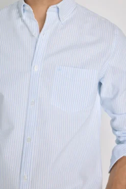 Camisa de riscas de manga comprida