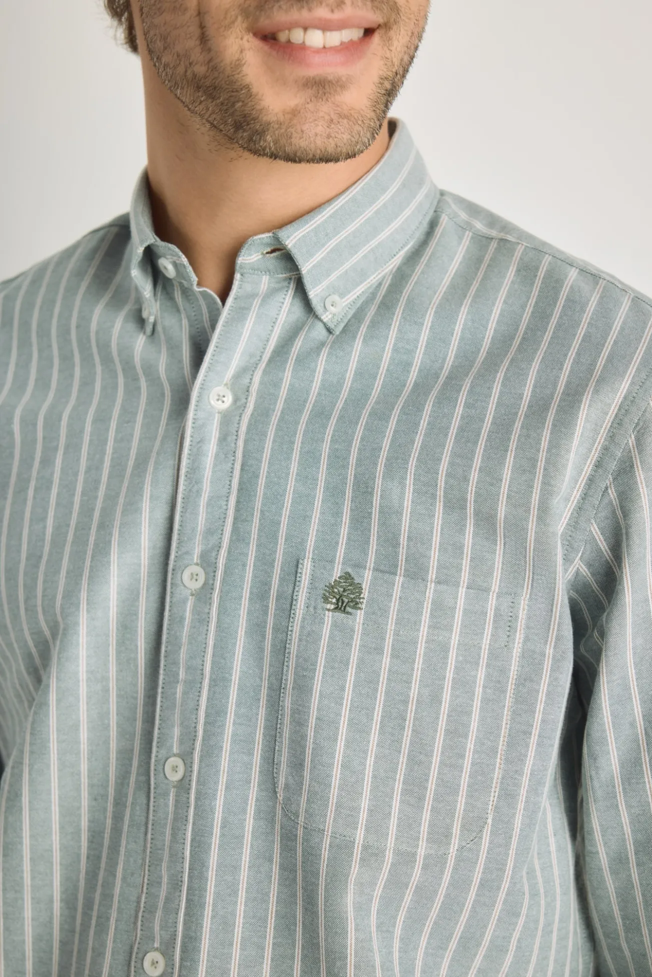 Camisa de riscas de manga comprida