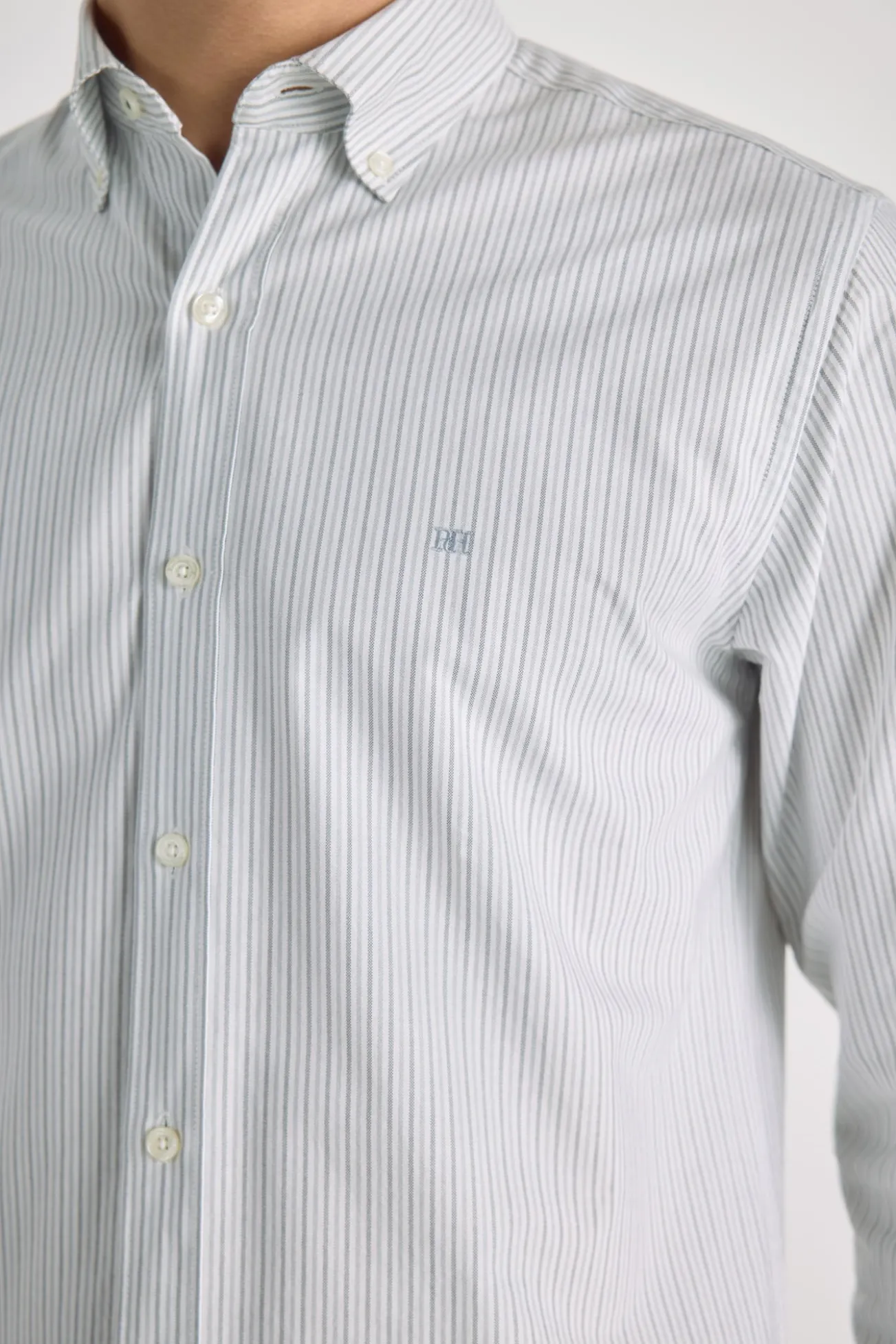 Camisa de riscas de manga comprida