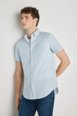 Camisa de riscas de manga curta