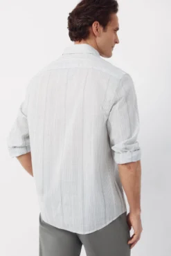 Camisa de riscas em algodão slub
