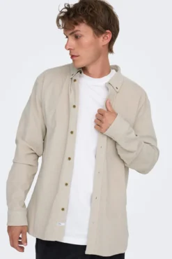 Camisa de veludo cotelê de manga manga