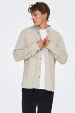 Camisa de veludo cotelê de manga manga