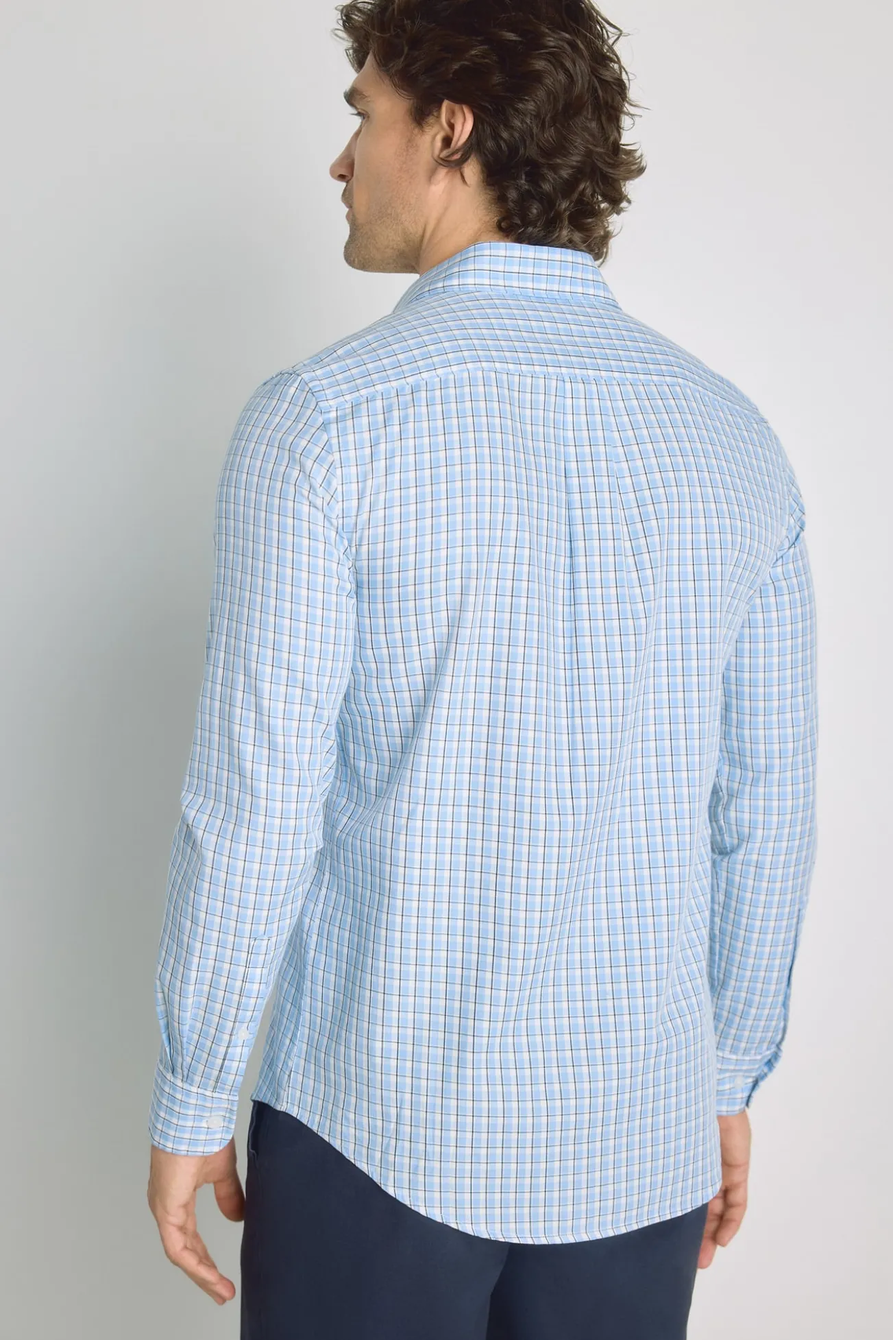Camisa de xadrez de manga comprida