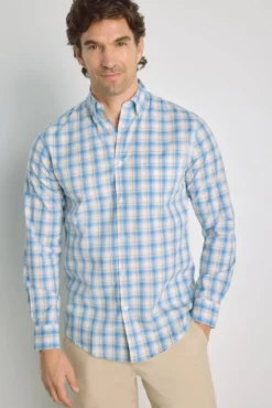 Camisa de xadrez de manga comprida