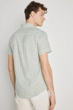 Camisa de xadrez de manga curta