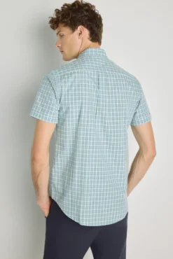 Camisa de xadrez de manga curta