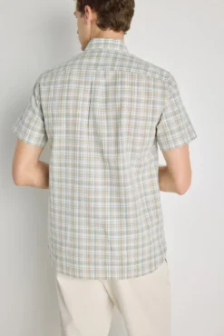 Camisa de xadrez de manga curta