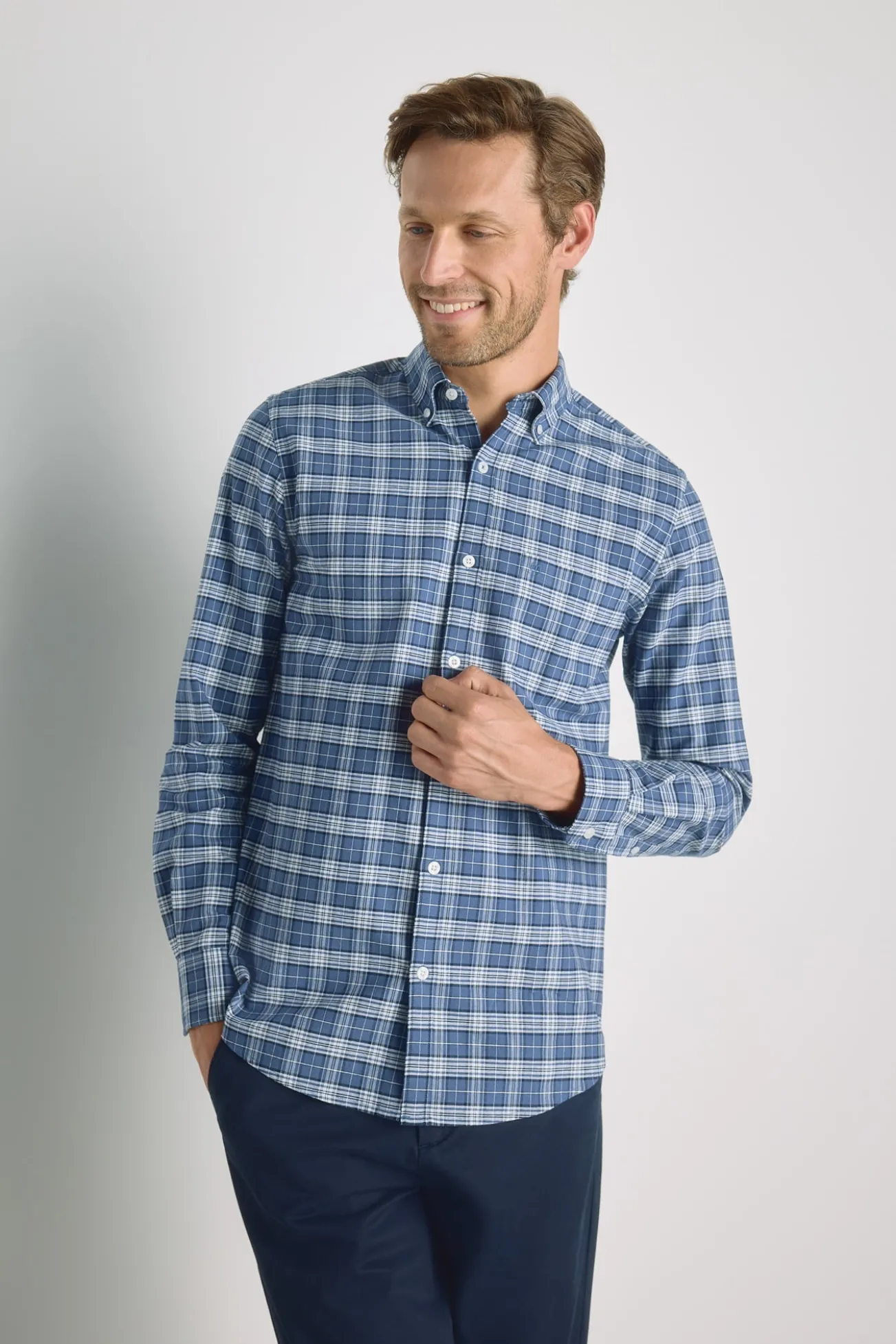 Camisa de xadrez manga comprida