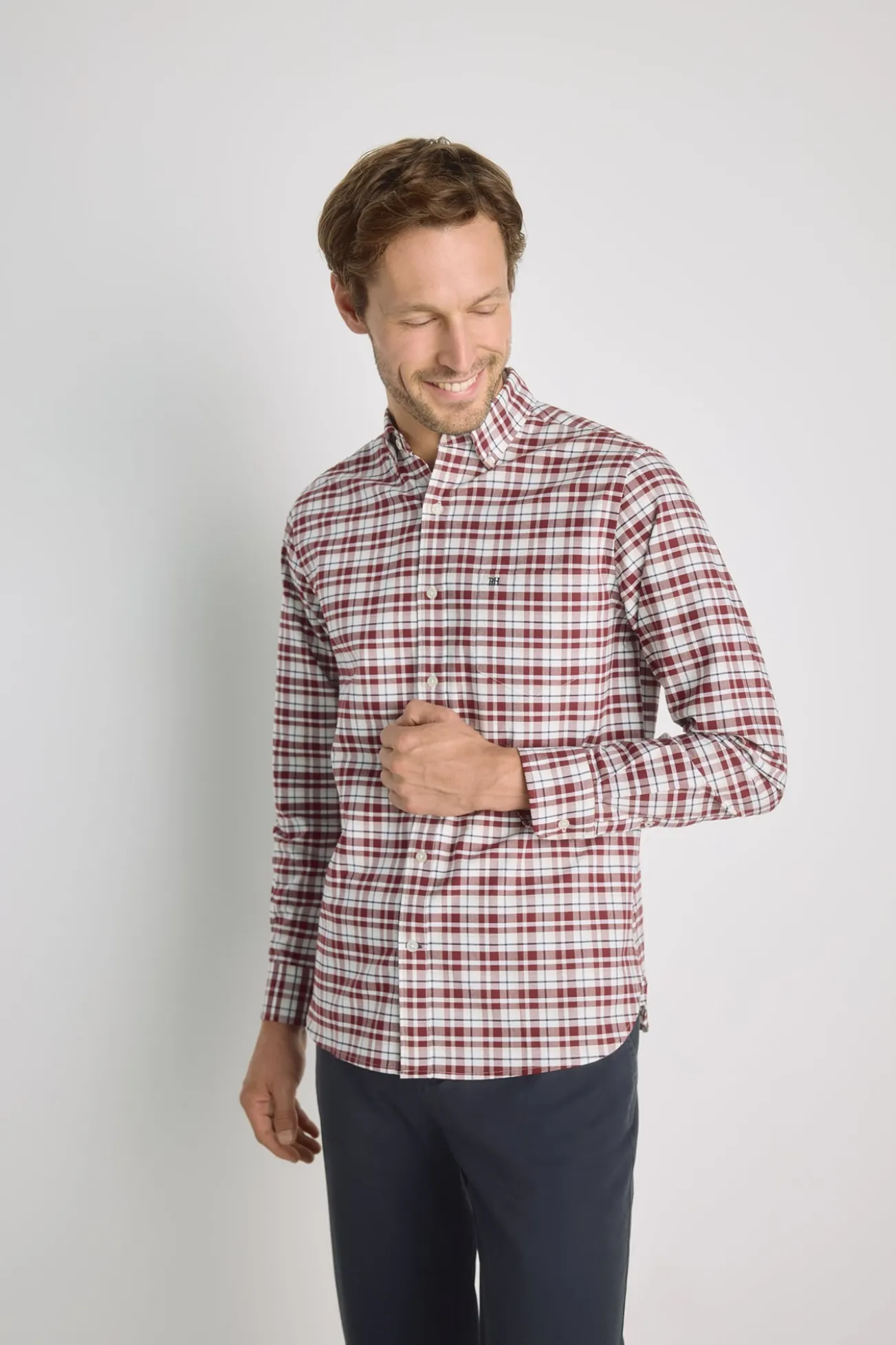 Camisa de xadrez manga comprida