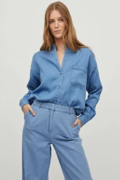Camisa efeito Denim