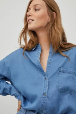 Camisa efeito Denim