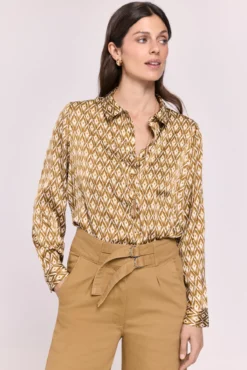 Camisa estampada gola de camisa