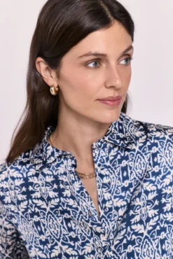 Camisa estampada gola de camisa