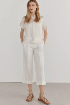Camisa fluida acetinada
