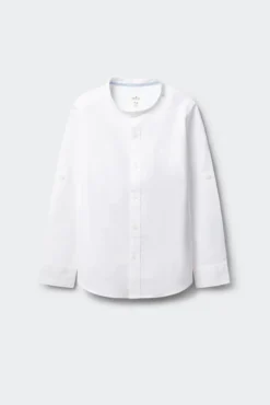 Camisa gola mao em linho para criança