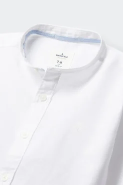 Camisa gola mao em linho para criança