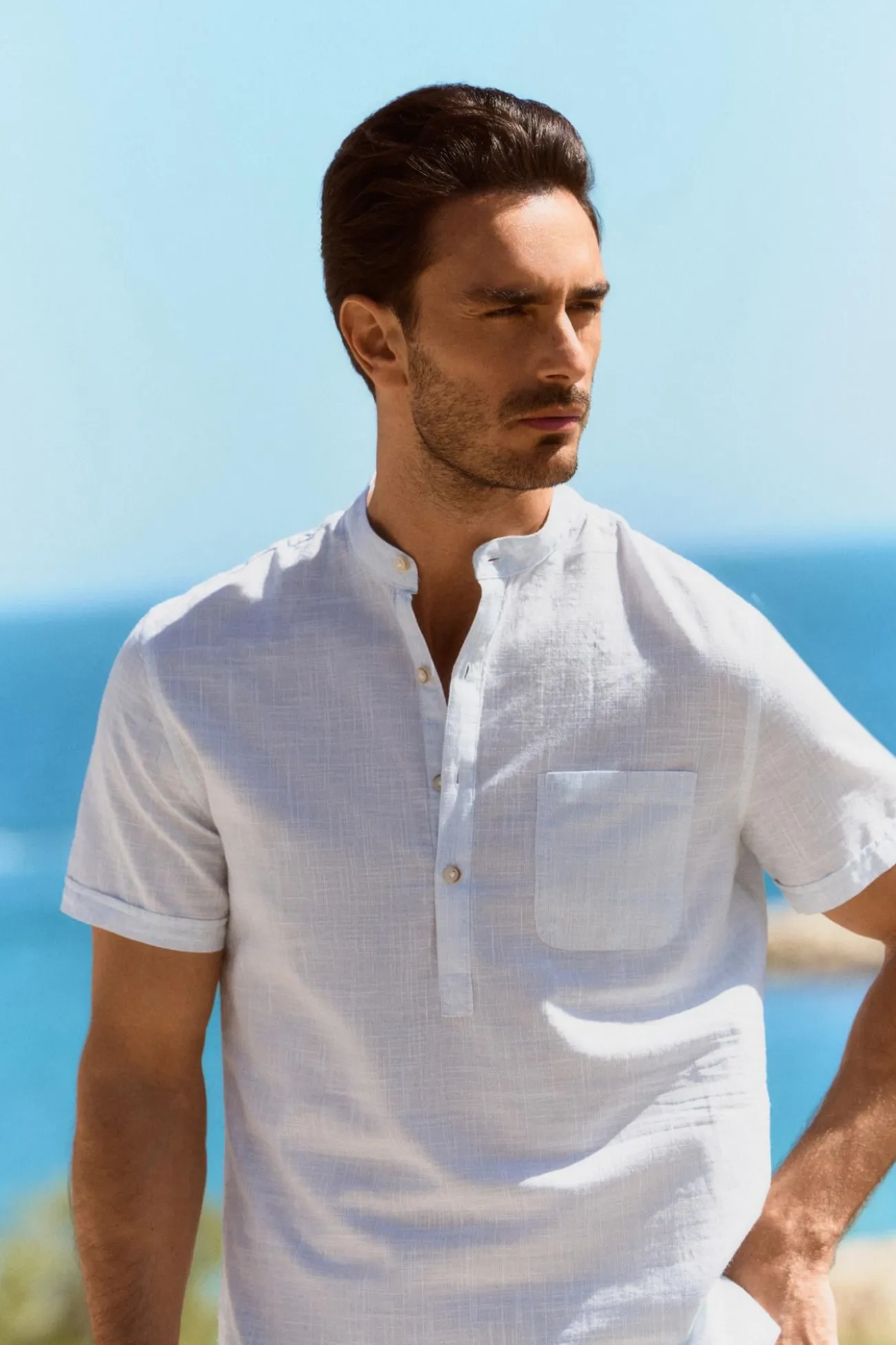 Camisa gola mao manga curta